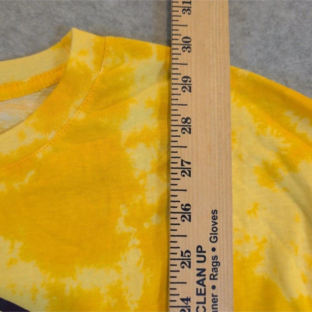 NWT Los Angeles Lakers UNK NBA T Shirt Mens XL Yellow Tie Dye Long Sleeve Logo